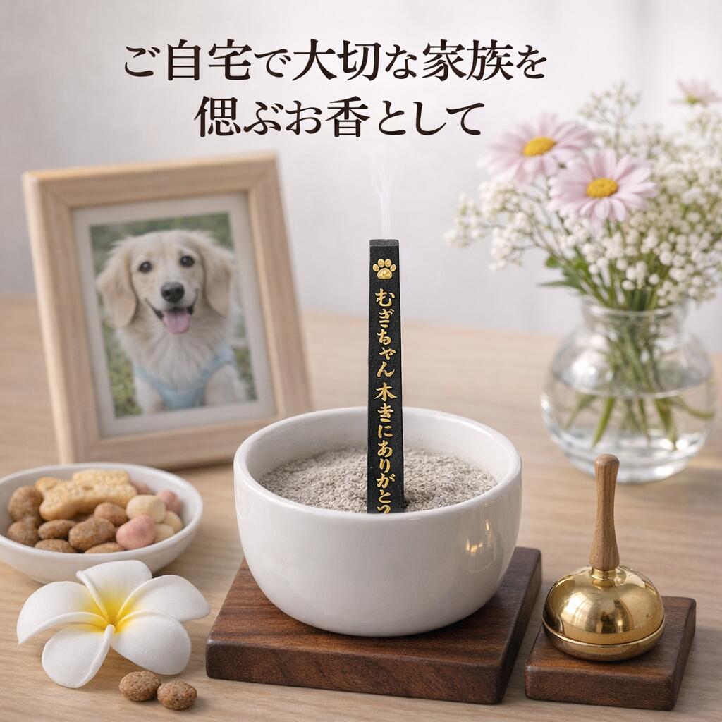 オリジナル 線香 うちの子偲ぶ香 桐箱 名入れ ペット供養 約35分 171-83 東海製蝋 【domestic shipping only】