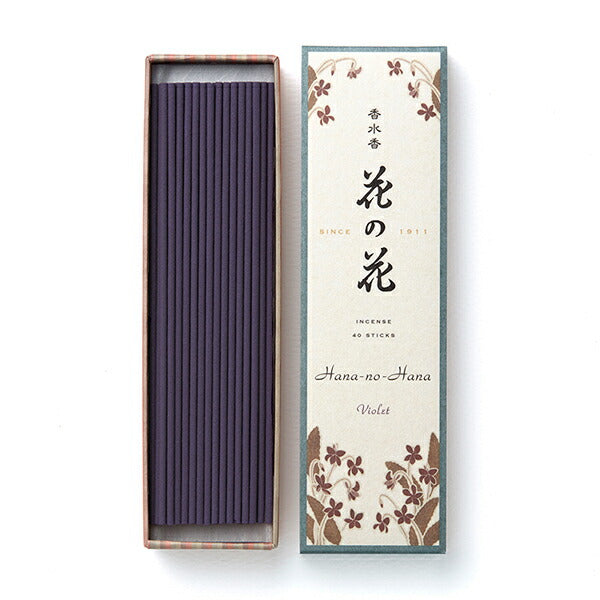 향수 향, 꽃 꽃, 보라색, 긴 크기 40 조각, 향, 향, 향 스틱, 30007 Nippon Kodo