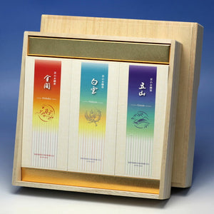 白雲 五山 金閣 Mケース3入桐箱詰合せ 線香 贈答用 松栄堂【domestic shipping only】