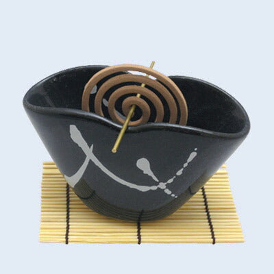 美濃焼 波のしずく<黒> 香皿 お香 線香 3202 香炉 薫寿堂【domestic shipping only】