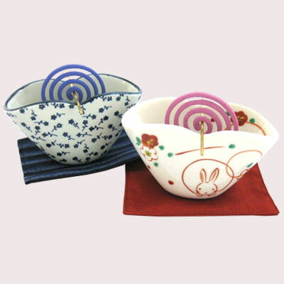 美濃焼 花小紋(はなこもん) 香皿 お香 線香 香炉 3203 薫寿堂【domestic shipping only】