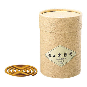 Daily Sandalwood Incense, 20 coils, Incense 566 Nippon Kodo Incense, Incense