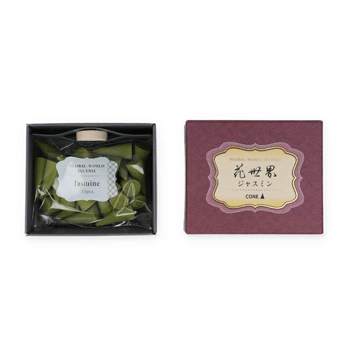 Flower World Jasmine Cone 30 Pieces Incense Sticks Incense 220182 Shoeido