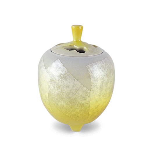 Incense burner Kutani ware Silver-colored yellow (small) Incense stick 79352 Nippon Kodo Incense dish [domestic shipping only]
