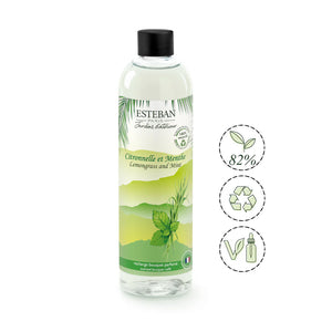 室内花园天然柠檬草和薄荷香氛填料250ml 52552日本香堂