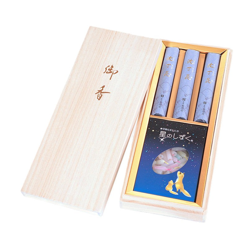沉沒的花系列沉沒的花星滴Paulownia盒子小煙香棒禮物shorindo
