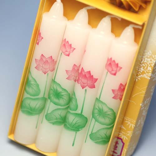 御献灯 8号 4本（蓮・菊・桔梗） ろうそく 東海製蝋