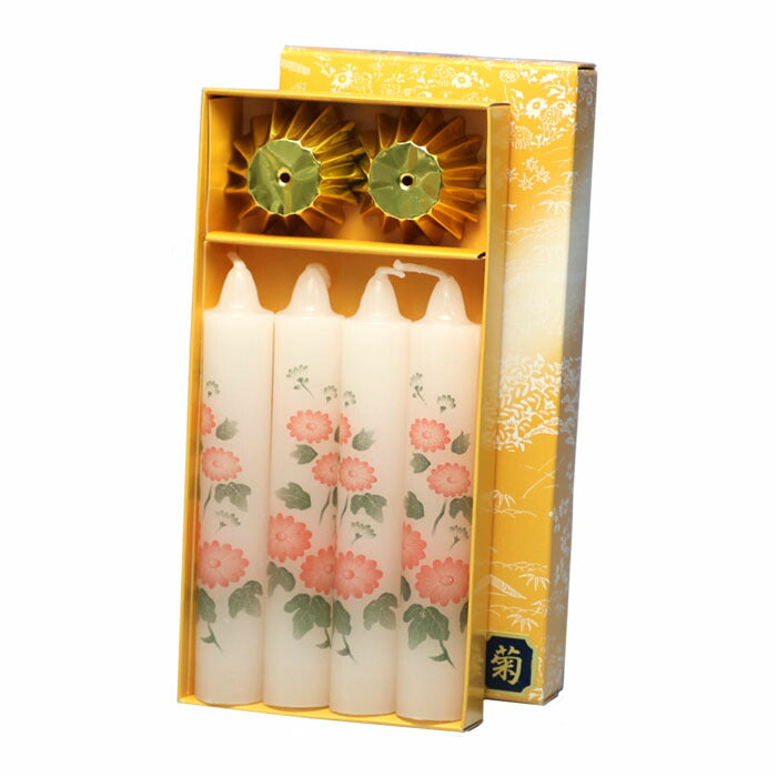 御献灯 8号 4本（蓮・菊・桔梗） ろうそく 東海製蝋