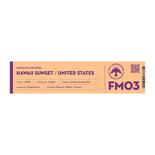 FM03ハワイサンセットHAWAIISUNSETスティック15本【日本香堂】