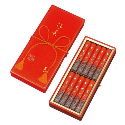 Incense sticks for celebrations, Keiun (Kame) Bunko-style red lacquered box with string, short size 10 grips, incense sticks, gifts, 0358, domestic shipping only