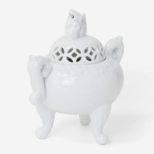 香炉（空薫用香炉）鍋島焼 太白菊唐草耳付 お香 香炉 松栄堂【domestic shipping only】