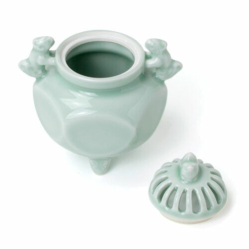 Incense burner (incense burner for sky-canceling) Nabeshima ware White Celadon Hexagon Incense Burner 714314 Shoeido [Domestic shipping Only]