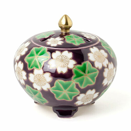 Горелка благовоний (горелка для неба) Kyoyaki, окрашенная круглая горелка ладана, Deep Shiun Brocade, горелка благовоний, 724506 Subsido [Только бытовая доставка]]