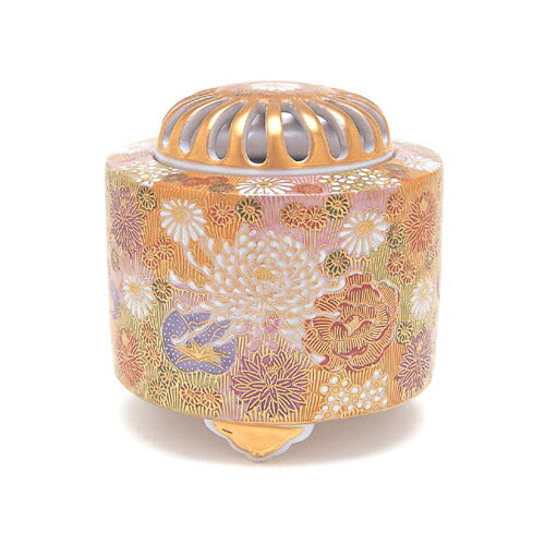 Incense burner Kutani ware No. 3.5 gold flower filling incense sticks 78028 Nippon Kodo Incense dish [domestic shipping only]