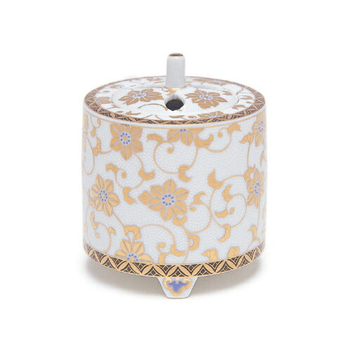 Incense burner Kutani ware White grain Cut-up type Incense stick 79503 Nippon Kodo Incense dish [domestic shipping only]