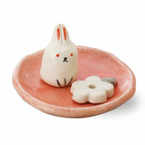Mino ware Small Flower Rabbit Incense & IncenseRed IncenseBurner IncenseRed IncenseRed IncenseRed IncenseRed IncenseRed 79829 Nippon Kodo