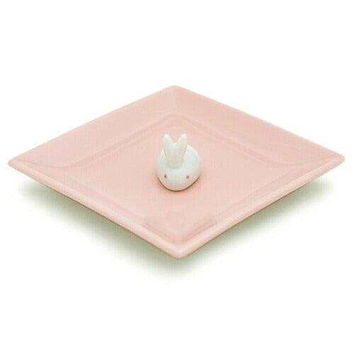 Pottery perforward dish & rabbit incense pink pink Kaika Kaikai Kate 97524 Nippon Kodo NIPPON KODO