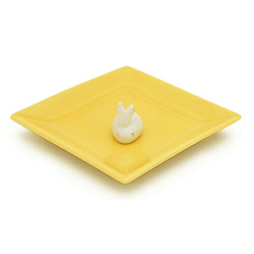 Pottery perforward dish & rabbit incense Yellow Kaika Kaika Kate 97525 Nippon Kodo NIPPON KODO