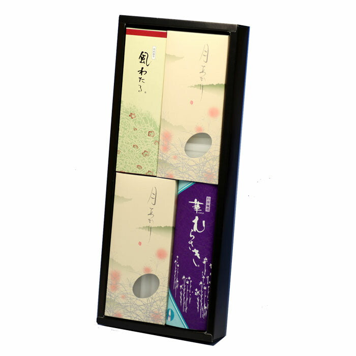 Expectives S-5 Randing / Kaiku (Moonlight 30 minutes, Moon Akari 2 Hours, Hakamura Saki Petit, Wind Wind Smoke) Candles for gifts 300-02 TOKAISEIRO