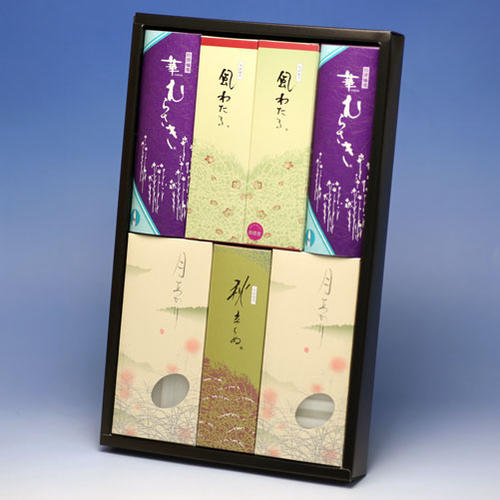 Expectives S-8a Randing / incense assortment (Moon Akari 30 minutes, Tsukikari (thick) 8 minutes, Hanamura Saki Petit, Wind Wind Smoke, Wind Fine Smoke, Autumn Standing Smoke) Randoirs 300- 05a Tokai wax