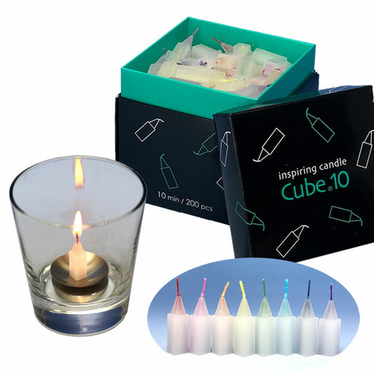 Cube10和Candlestick Say Set Candle Mini Rosok禮物Rosek tokai wax tokaiseiro