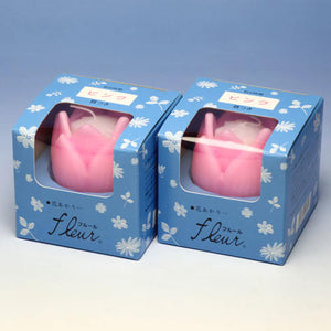 Flower-shaped candle (with bowl) 2 pieces CANDLE GIFT candle candle 148-01s Made in Tokai TOKAISEIRO