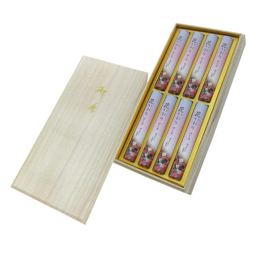 Цветочная каори Роза, коробка Paulownia, короткий размер 8 упаковка, палочки для ладана, подарок 628, каоруджудо палочки для ладана [только домашняя доставка]]