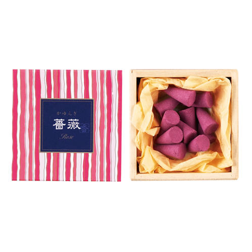 かゆらぎ 薔薇（ばら） コーン12個入 お香 線香 38455 日本香堂