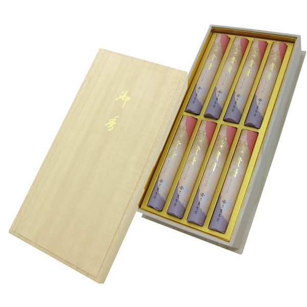 Karin Kifune Paulownia Box, Short Size 8 Pack, Incense Sticks, Gift 075, Kaorudo Incense Sticks [domestic shipping only]
