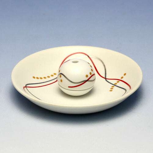 Arita ware, flower hairstyling <White Myo> Incense plate with incense plate, incense plate, incense plate, Koujudo 3189