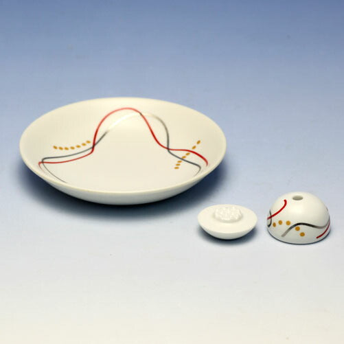 Arita ware, flower hairstyling <White Myo> Incense plate with incense plate, incense plate, incense plate, Koujudo 3189