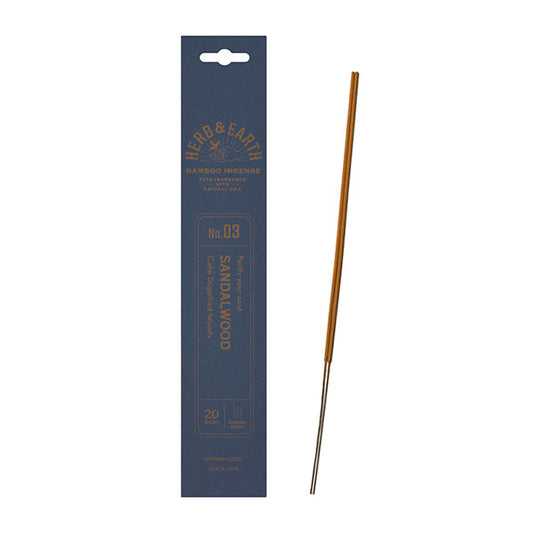 H＆E（ハーブ＆アース） バンブーインセンス サンダルウッド 20本入 Incense  70003 日本香堂