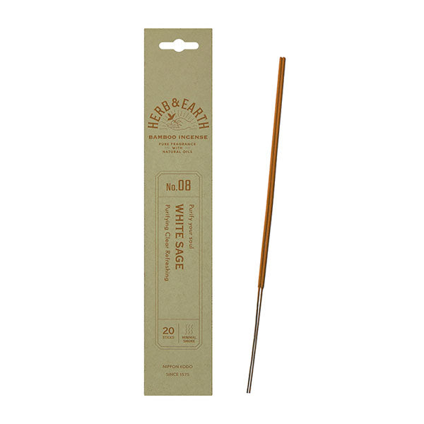 H＆E（ハーブ＆アース） バンブーインセンス ホワイトセージ 20本入 Incense  70008 日本香堂