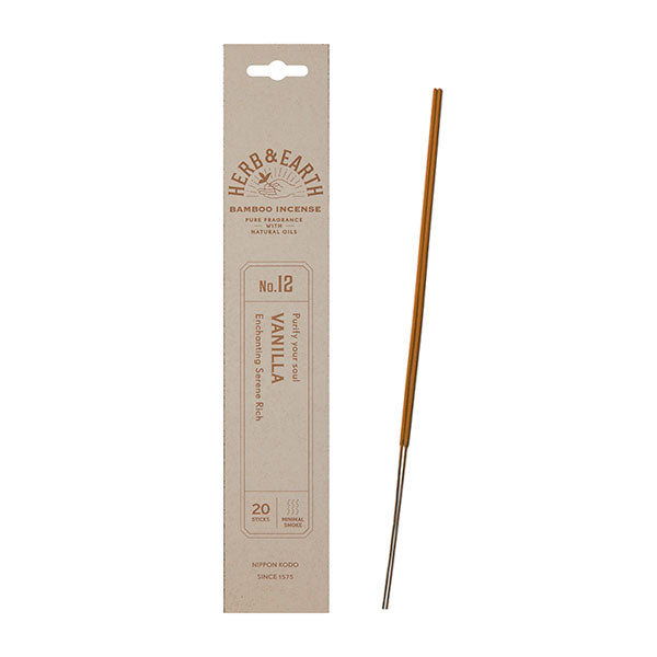 H＆E（ハーブ＆アース） バンブーインセンス バニラ 20本入 Incense  70012 日本香堂