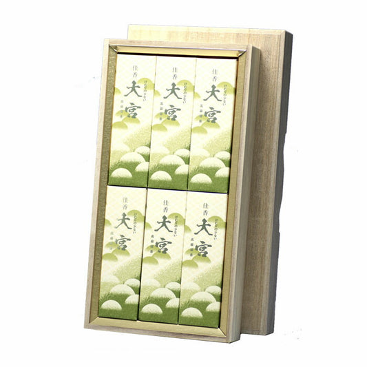 Incense sticks for short-sized products Incense sticks with little slurping Kaka Omiya Short-sized 6 boxes of paulownia box Incense sticks Gift 6058 Tamahatsudo