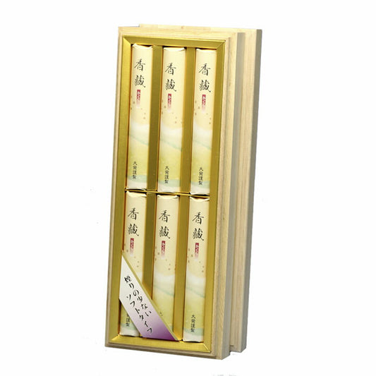 WG-1 Kozo, short size 6-piece set, paulownia box, small smoke, incense stick, gift, large-scale